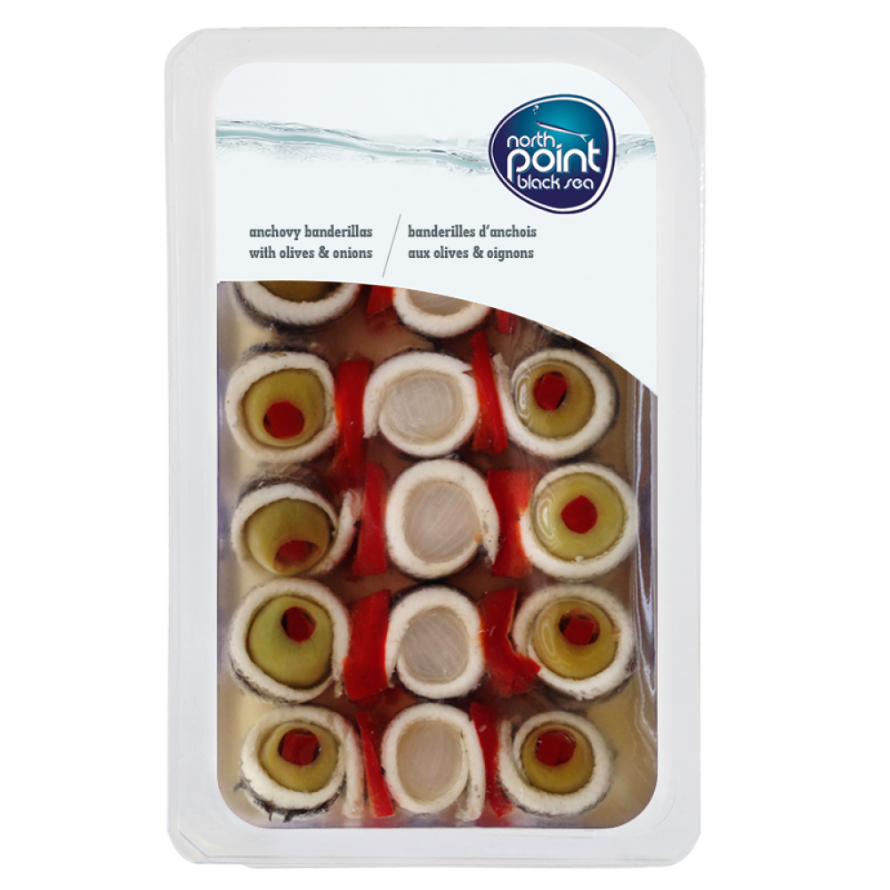 Gümüş Soğan & Zeytinli Hamsi Balığı Filetosu (Banderil)